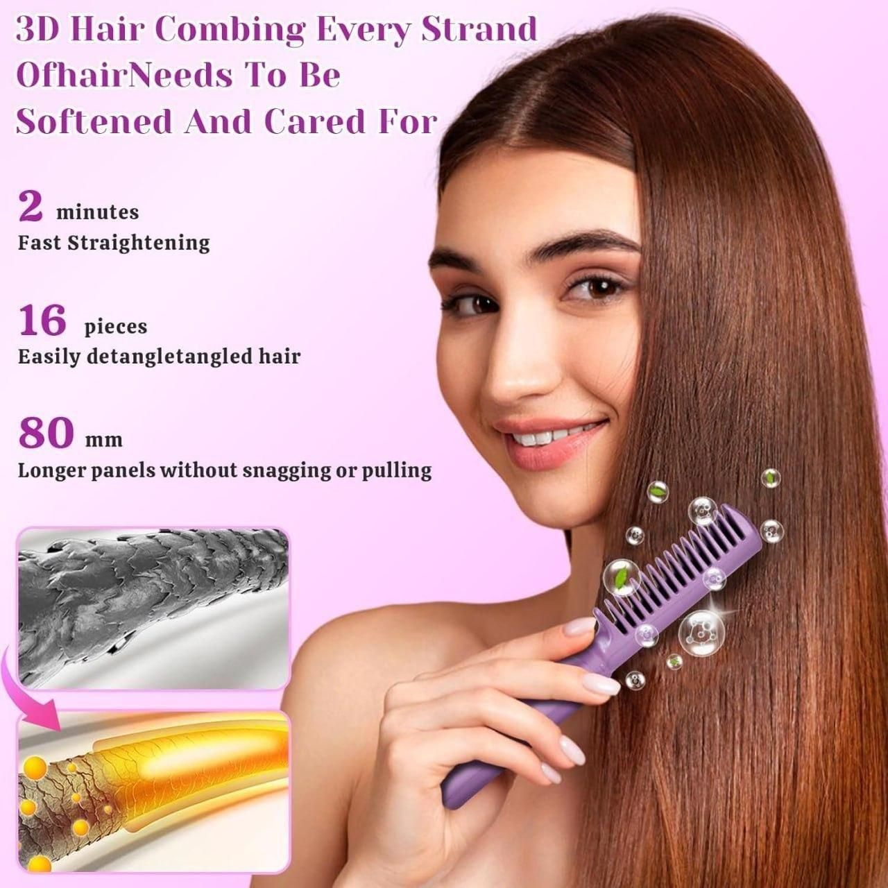 MIBUN Meneflix Portable Mini Hair Straightener Cordless Rechargeable Mini Adjustable Hair Straightener Hot Comb