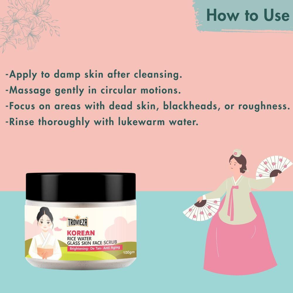 Trovieza™ Korean Rice Water Face Scrub For Bright, Glass-Like Glow