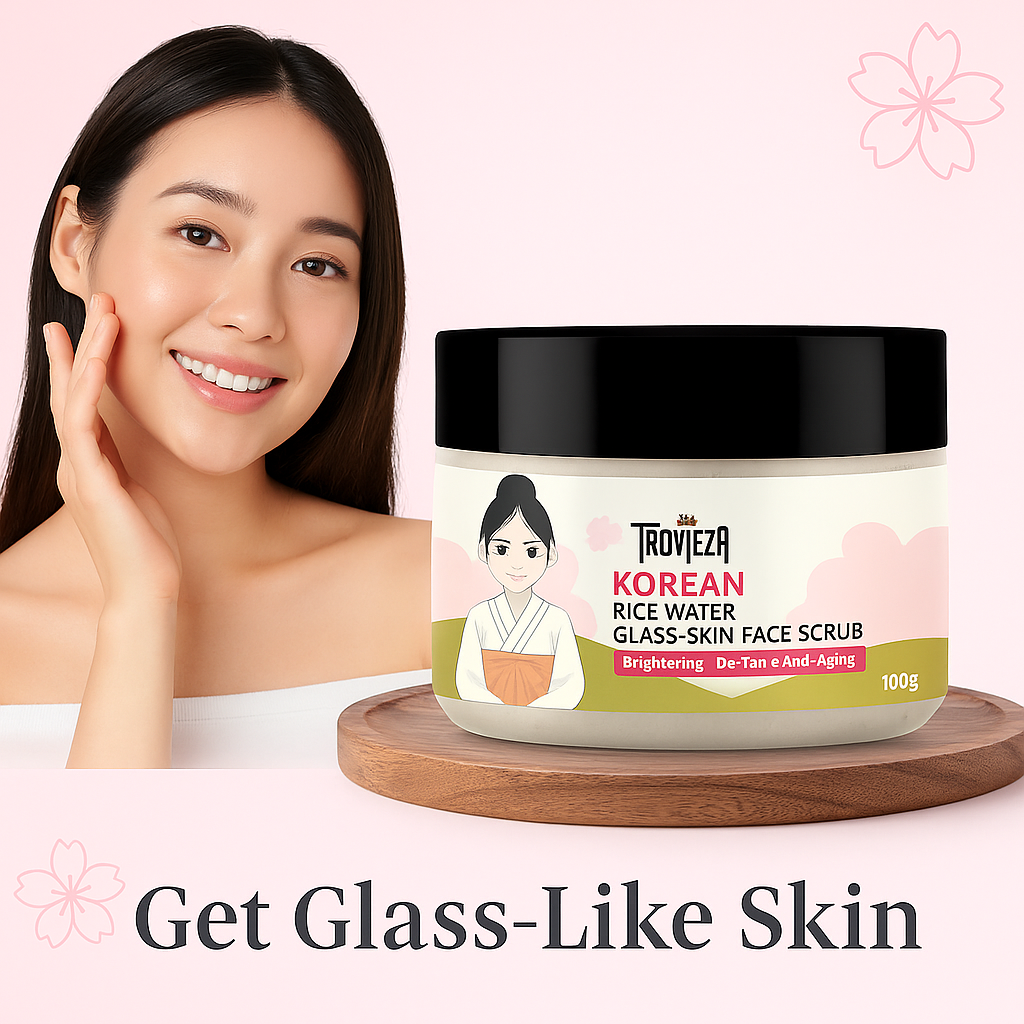 Trovieza™ Korean Rice Water Face Scrub For Bright, Glass-Like Glow